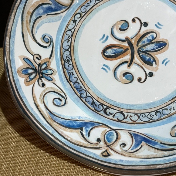 Le Cadeaux Melamine Fleur De Lis Large Serving Salad Pasta Bowl 12.5" X 8" X 3" - Picture 6 of 12